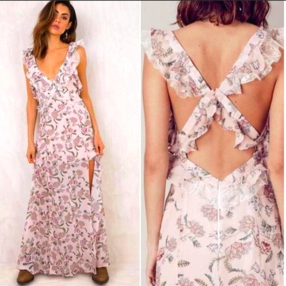 For Love and Lemons Bee Balm Maxi Dress Size Medium - Picture 7 of 12